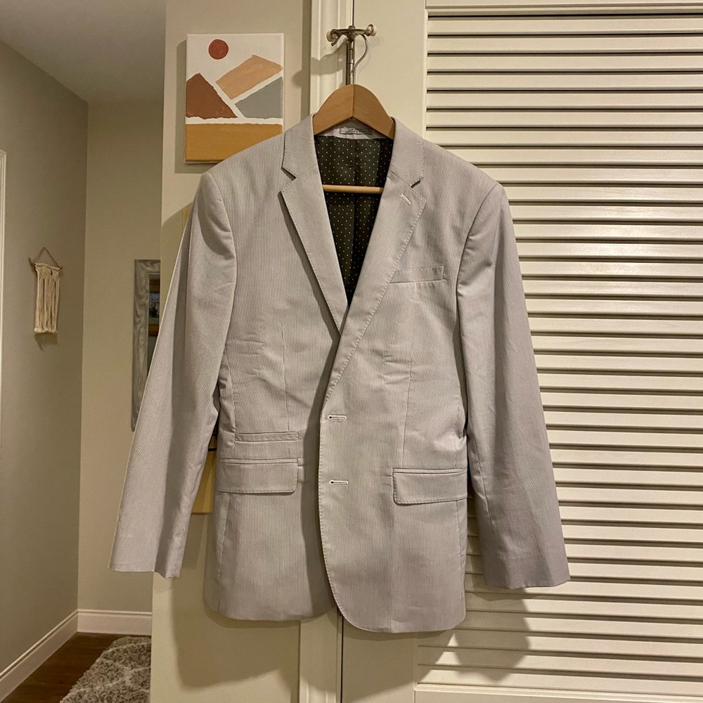 Express Seersucker Suit Jacket and Vest 36s